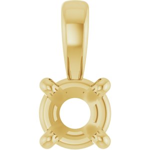 14K Yellow 3.5 mm Round 4-Prong Pendant