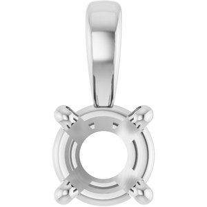 Sterling Silver 4 mm Round 4-Prong Pendant