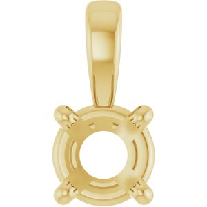14K Yellow 4 mm Round 4-Prong Pendant