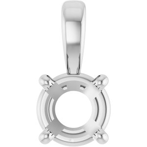 Sterling Silver 4.5 mm Round 4-Prong Pendant