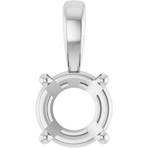 Sterling Silver 5.5 mm Round 4-Prong Pendant