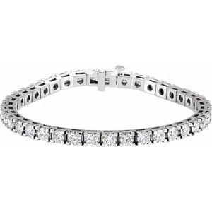 14K White 9 1/6 CTW Natural Diamond Line 7 1/4" Bracelet