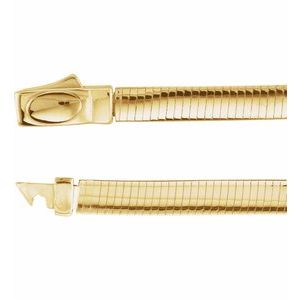 14K Yellow or White 4 mm Reversible Omega 7" Chain 