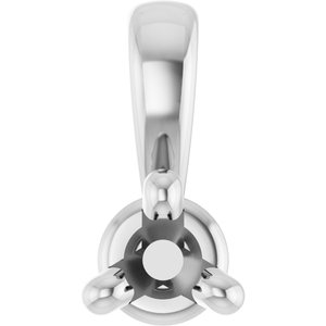 14K White 2 mm Round 3-Prong Pendant