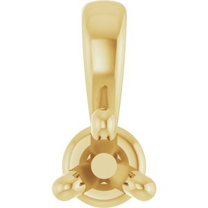 14K Yellow 2 mm Round 3-Prong Pendant