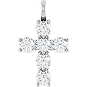 14K White 1 1/2 CTW Lab-Grown Diamond Pendant