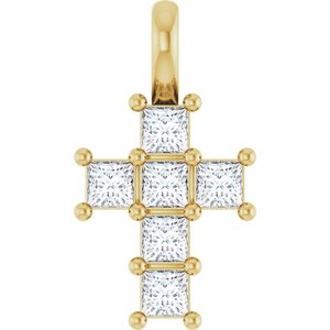 14K Yellow 1/4 CTW Natural Diamond Pendant