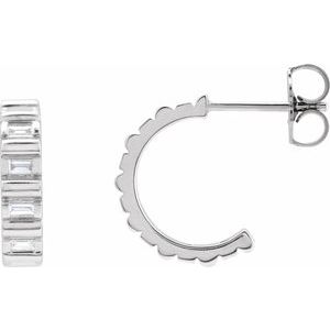 14K White 1/5 CTW Natural Diamond 11.6 mm Hoop Earrings