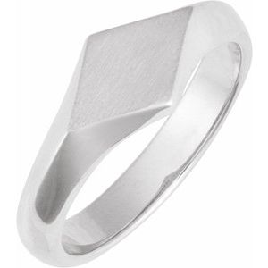 Sterling Silver Geometric Signet Ring