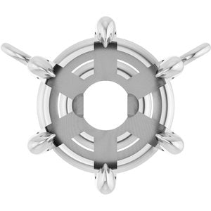 Sterling Silver 7.25 mm Round 6-Prong Claw Necklace Center