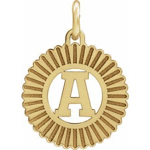 14K Yellow Gold-Plated Sterling Silver Initial A Sunburst Pendant