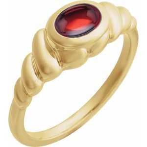 14K Yellow Natural Mozambique Garnet Ring