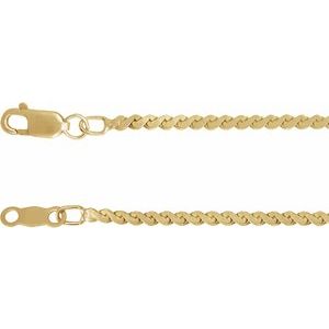 14K Yellow Gold-Filled 1.7 mm Serpentine 7" Chain