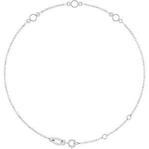Sterling Silver 3 mm Round 3-Stone Bezel-Set 6 1/2-7 1/2" Bracelet