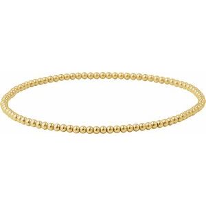 14K Yellow Gold-Filled 2 mm Elastic Bead 6 1/2" Bracelet