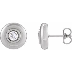 Sterling Silver 1/5 CTW Lab-Grown Diamond Puffed Stud Earrings