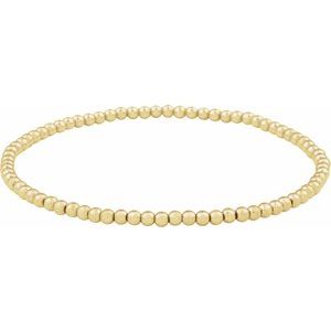 14K Yellow Gold-Filled 2.5 mm Elastic Bead 6 1/2" Bracelet