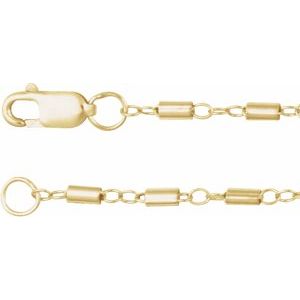 14K Yellow Gold-Filled 1.7 mm Satellite Bar Cable 7" Chain