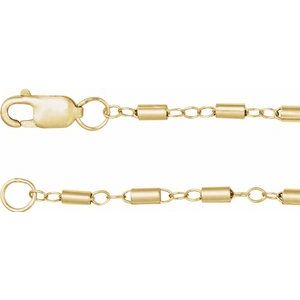 14K Yellow Gold-Filled 1.7 mm Satellite Bar Cable 16" Chain