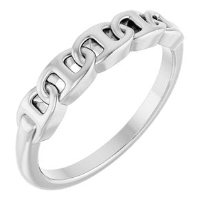 Sterling Silver Anchor Chain Link Ring