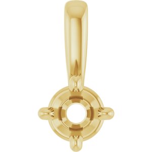 14K Yellow 3 mm Round 4-Prong Pendant