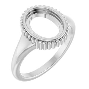 Sterling Silver 10x8 mm Oval Cabochon Ring