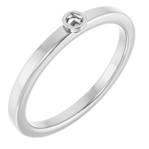Sterling Silver 2 mm Round Bezel-Set Ring