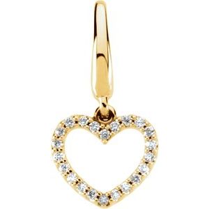 14K Yellow .08 CTW Natural Diamond Heart Charm/Pendant