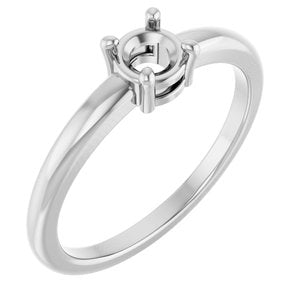 Sterling Silver 4.5 mm Round Ring
