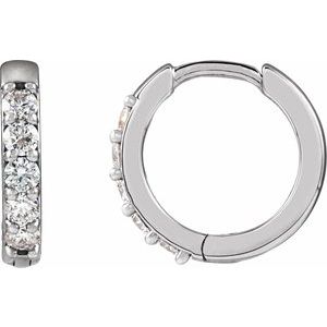 Round Lab Diamond Huggie Hoop Earrings