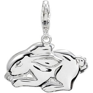 14K White Rabbit Charm/Pendant

