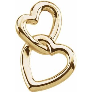 14K Yellow Double Heart Pendant