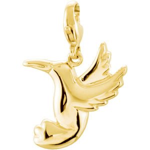 14K Yellow Hummingbird Charm/Pendant