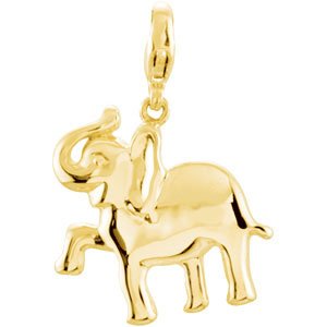 14K Yellow Elephant Charm/Pendant