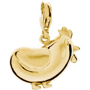 14K Yellow Hen Charm/Pendant