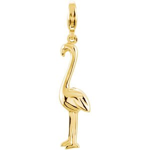 14K Yellow Flamingo Charm/Pendant