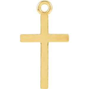 14K Yellow Posh Mommy® Cross Dangle