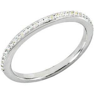 14K White 1/6 CTW Natural Diamond Band
