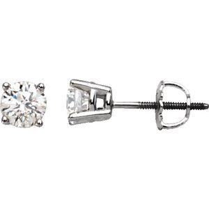 Platinum 3/4 CTW Natural Diamond Stud Earrings