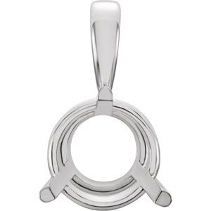 14K White 3.5 mm Round 3-Prong Pendant