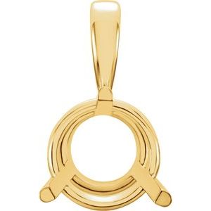 14K Yellow 3.5 mm Round 3-Prong Pendant
