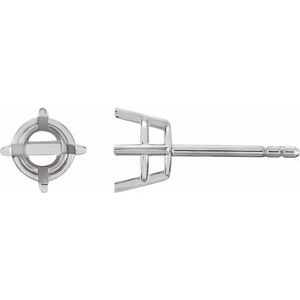 Sterling Silver 4 mm Round 4-Prong Lightweight Earring