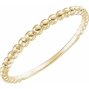 14K Yellow Stackable Bead Ring