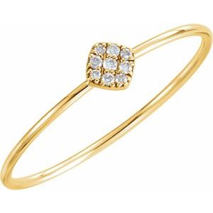 14K Yellow 1/8 CTW Natural Diamond Petite Cluster Ring