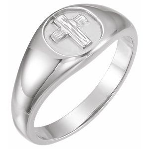 Sterling Silver The Rugged Cross® Chastity Ring Size 12  