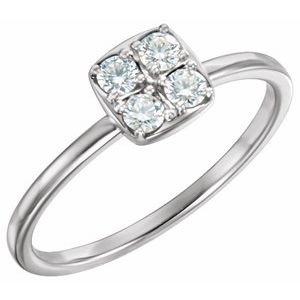Platinum 1/4 CTW Natural Diamond Stackable Ring