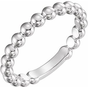 Sterling Silver 3 mm Stackable Beaded Ring