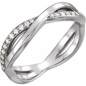 Sterling Silver 1/8 CTW Natural Diamond Infinity-Inspired Ring