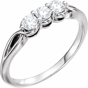 Platinum 1/3 CTW Natural Diamond Three-Stone Ring