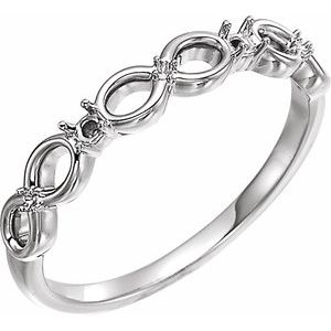 Sterling Silver Accented Infinity-Inspired Ring